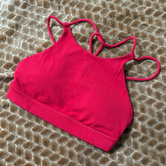 EXCELLENT Lululemon Trinity Sports Bra Currant Red Crop Top Yoga Training 4 - Picture 3 of 8